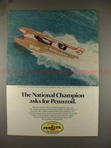 1978 Pennzoil Ad w/ Miss Budweiser Hydroplane Champ!! - $18.49