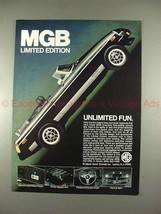 1979 MG MGB Limited Edition Car Ad - Unlimited Fun!! - £14.53 GBP