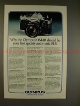1980 Olympus OM-10 Camera Ad - Your First Quality SLR!! - £14.87 GBP