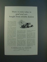 1930 Cadillac Car Ad - Extra Value in Good Used Cars - £13.82 GBP