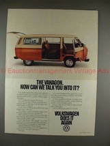 1981 Volkswagen Vanagon Ad, Can We Talk You Into It?!! - $14.99
