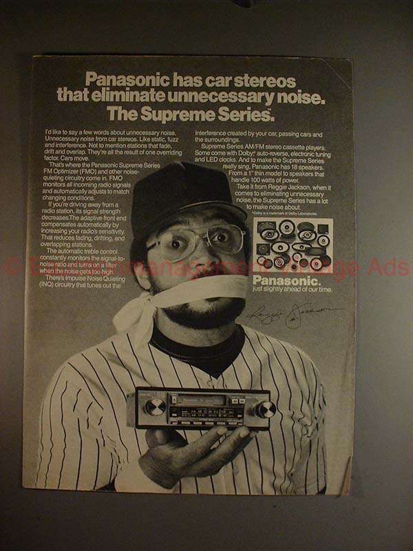 1981 Panasonic Supreme Car Stereo Ad w/ Reggie Jackson! - $18.49