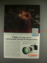 1982 Canon F1 F-1 Camera Ad w/ Giant Brazilian Otter!! - $18.49