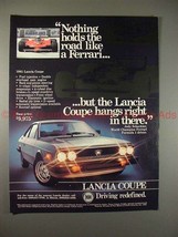 1981 Lancia Coupe Ad - Nothing Holds Road Like Ferrari! - $14.99