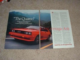 1982 2pg Audi Quattro Car Ad - The Art Of Engineering! - $18.49