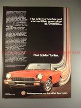 1982 Fiat Spider Turbo Ad, Turbo Charged Convertible!! - $18.49