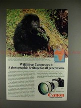 1982 Canon F-1 F1 Camera Ad, w/ Mountain Gorilla!! - £14.27 GBP