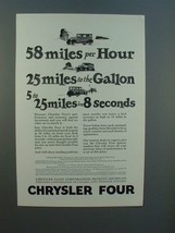 1926 Chrysler Four Car Ad - 58 Miles Per Hour - £14.55 GBP