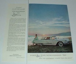 1959 2-page Ford Thunderbird Car Ad - Everyone Love - £14.62 GBP
