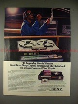 1986 Sony CDP-302 CD Player Ad with Stevie Wonder!! - £14.53 GBP