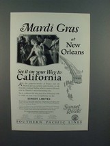 1926 Southern Pacific Lines Sunset Limited Train Ad - Mardi Gras - £14.55 GBP