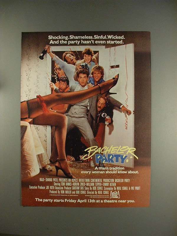1984 Bachelor Party Movie Ad, w/ Tom Hanks! - £14.72 GBP