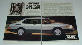 1984 2-page Saab Turbo 16 Car Ad - Pure Adrenalin! - £13.89 GBP