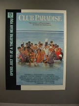 1986 Club Paradise Movie Ad - Robin Williams, Peter O&#39;Toole, Twiggy - £13.79 GBP