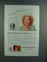 1945 GE FM Radio Ad w/ Jeanette MacDonald - £14.48 GBP