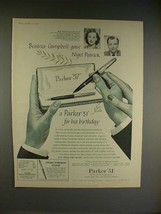 1956 Parker 51 Pen Ad, Nigel Patrick, Beatrice Campbell - £14.53 GBP