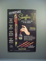 1952 Sheaffer's Valiant TM Pen Ad - Compare! - $18.49