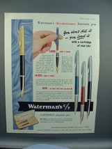 1956 Waterman&#39;s C/F Pen Ad - Revolutionary - £14.53 GBP