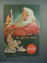 1952 Coke Coca-Cola Soda Ad w/ Santa - Gift for Thirst - $18.49