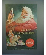 1952 Coke Coca-Cola Soda Ad w/ Santa - Gift for Thirst - £14.55 GBP