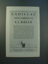 1928 Cadillac Car Ad - It&#39;s Companion Car LaSalle - £14.54 GBP