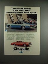 1976 Chevrolet Chevelle Malibu Six Sedan, Coupe Car Ad! - £14.74 GBP