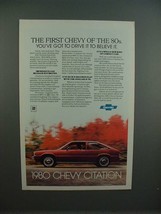 1980 Chevrolet Chevy Citation Car Ad - Drive It! - £14.53 GBP