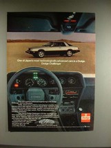 1980 Dodge Challenger Car Ad - Most Advanced - £14.65 GBP