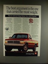 1991 Dodge Dakota 4x2 LWB Truck Ad - Argument - £14.78 GBP