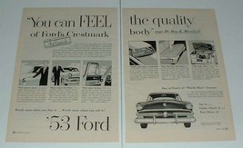 1953 Ford Crestmark Car Ad - Feel The Quality - £14.60 GBP