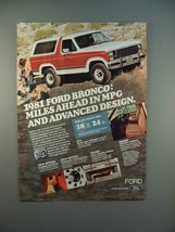 1981 Ford Bronco Ad - Miles ahead in MPG &amp; Design - $18.49