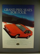 1986 Lotus Excel SE Car Ad - Grand Prix Seats for Four - £13.89 GBP