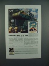 1944 GM Diesel Engine Ad w/ Tank - War or Peace - $18.49