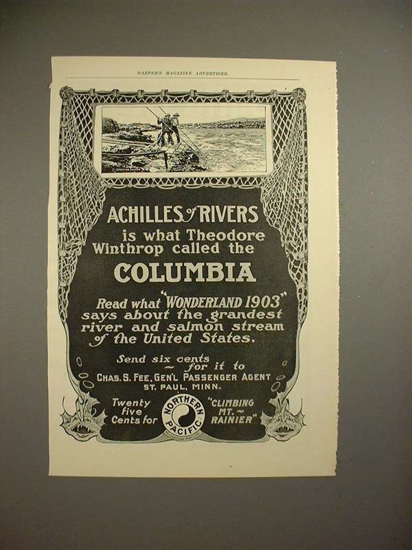 1903 Northern Pacific Railway Ad - Achilles of Rivers - $18.49
