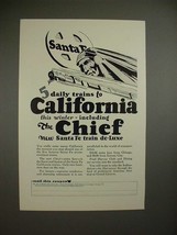 1926 Santa Fe Railway Ad - The Chief Train - £14.48 GBP
