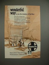 1952 Santa Fe Railway Ad w/ Indians - Wonders of West - £14.82 GBP