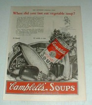 1923 Campbell's Vegetable Soup Ad - Last Eat - $18.49