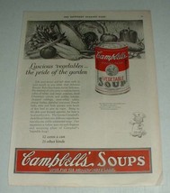 1923 Campbell's Vegetable Soup Ad - Luscious Vegetables - $18.49