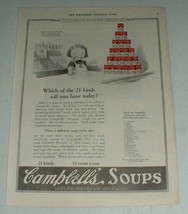 1923 Campbell's Soup Ad - Which of 21 Kinds - $18.49
