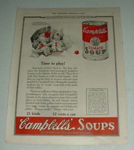 1923 Campbell's Tomato Soup Ad - Time to Play - $18.49