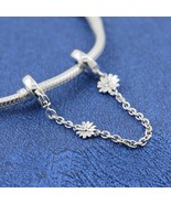 2020 Spring Release Sterling Silver Daisy Flower Safety Chain Charm  - £14.15 GBP