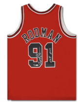 Dennis Rodman Autographed Chicago Bulls &quot;HOF 2011&quot; M&amp;N Red Jersey LE 111 - £1,794.61 GBP