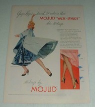 1951 Mojud Magic Motion Stockings Ad w/ Ginger Rogers - £14.49 GBP