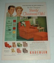 Vintage Kroehler Chairs Ad w/ Marge and Gower Champion - £14.50 GBP