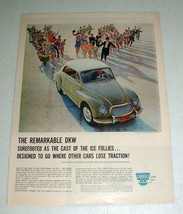 1960 DKW Car Ad w/ Shipstads & Johnson Ice Follies Cast - $18.49