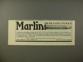 1902 Marlin .38-55 High Power Gun Cartridge Ad - $18.49