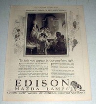 1921 Edison Mazda Lamps Ad w/ Art by P.A. Carter - £14.55 GBP