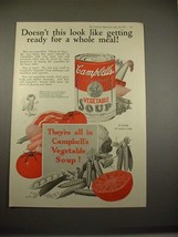 1925 Campbell's Vegetable Soup Ad - A Whole Meal! - $18.49
