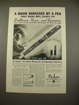 1935 Parker Vacumatic Pen Ad - A Brain Harassed! - £13.87 GBP