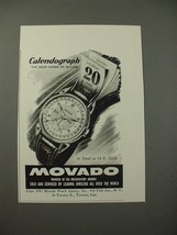 1947 Movado Calendograph Watch Ad - NICE! - $18.49